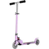 Costway Opvouwbare Step Voor Kinderen - LED Verlichte Wielen - 70 x 10 x 86,5cm - Paars