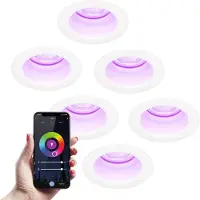 HOFTRONIC™ 6x Mari smart LED inbouwspot verzonken - 5.5 Watt - RGBWW - WiFi+BLE - Verwisselbare GU10 - Dimbaar - voor binnen en buiten - Wit