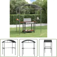 The Living Store De Living Store grillpaviljoen met zijplanken, antraciet, 220x115x230 cm, staal