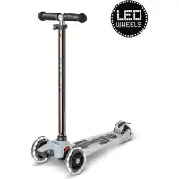 Micro mobility Maxi step Deluxe Flux LED | step / scooter in de kleur zwart voor kinderen vanaf 5 jaar | max 50 kg