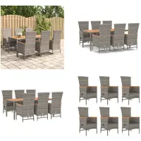vidaXL 7-delige Tuinset met kussens poly rattan grijs - Tuinset - Tuinsets - Tuin Set - Tuinmeubelset