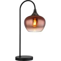 Globo Zwarte tafellamp Maxy met rood glas enkel