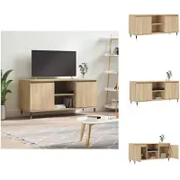 vidaXL Tv-meubel - Sonoma eiken - 104 x 35 x 50 cm - met veel opbergruimte - Kast