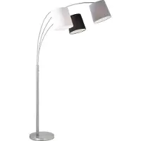 JUST LIGHT Booglamp - vloerlamp Melvin, alu / grijs / zink, Woon-/ Eetkamer, metaal, Modern, booglamp