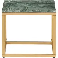 vidaXL Salontafel 40x40x35 cm echt steen met marmeren textuur groen