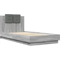 vidaXL Bedframe met hoofdeinde, grijs Sonoma, 75x190 cm, houtvezel