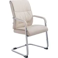 Lomadox CLP Bezoekersstoel XL Anubis met armleuningen, crème kleur