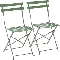 Oviala - Set van 2 opvouwbare stalen stoelen in cactusgroen - Rome