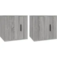 Syfax Tv-wandmeubels 2 st 40x34,5x40 cm grijs sonoma eikenkleurig
