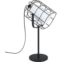 Eglo Tafellamp BITTAMS zwart / l27,5 x h57 x b26 cm / snoerschakelaar / van staal en textiel (1 stuk)