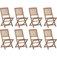 vidaXL Tuinstoelen 8 st inklapbaar met kussens massief acaciahout