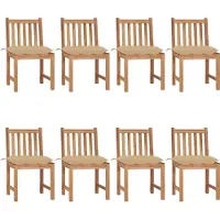 Syfax Tuinstoelen 8 st met kussens massief teakhout