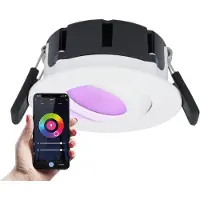 HOFTRONIC™ Smart LED inbouwspot Napels wit 8 Watt RGBWW IP65 kantelbaar WiFi + Bluetooth