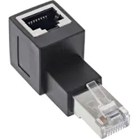 InLine STP CAT6a 10 Gigabit RJ45 haakse adapter - haaks naar beneden / zwart