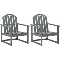 Syfax Tuinstoelen 2 st massief acaciahout grijs