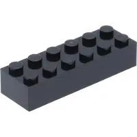 LEGO 2x6 steen 2456 - 100 stuks, zwart