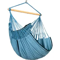 LA SIESTA hangstoel HABANA Comfort, zebra blauw, loungestoel van biologische katoen