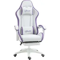 Vinsetto Vinsetto-Gaming Chair-65x65x129cm-Polyurethaan-Wit