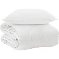 vidaXL All-Season Deken met kussen 2 st Wit Microvezel