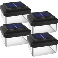 Greenblue - Set van 4 stuks LED-paalverlichting op zonne-energie - lantaarnpaal 80x80mm - GB127- omhullende overkapping