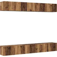 Syfax Tv-meubelset Wandgemonteerd 6 pcs Oudhout Bewerkt hout