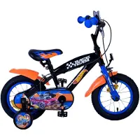 Volare Hot Wheels Kinderfiets - Jongens - 12 inch - Zwart Oranje Blauw - Twee handremmen