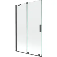 Mexen Velar 2-delige verschuifbare badwand 110 x 150 , transparant, geborsteld grijs - 896-110-000-01-66