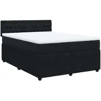 Syfax Boxspring met matras fluweel zwart 140x200 cm