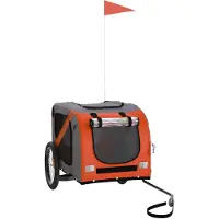 Syfax Hondenfietstrailer oxford stof en ijzer oranje en zwart