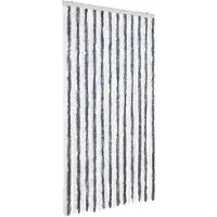 vidaXL Vliegengordijn 100x230 cm chenille grijs en wit