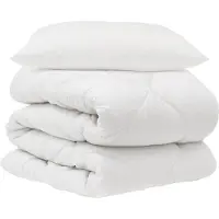 vidaXL Dekbed met kussen 2 st Wit Microvezel
