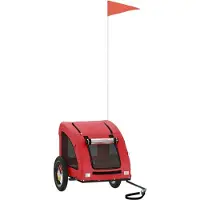 Syfax Hondenfietstrailer oxford stof en ijzer rood