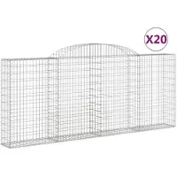 vidaXL Schanskorven 20 st gewelfd 300x30x120/140 cm ijzer