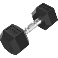 Tunturi Platinum Hexa Dumbbell - Rubber - 1x 10kg - Zwart