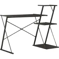 Prolenta Maison Exclusive - Bureau met plank, zwart, 116x50x93 cm