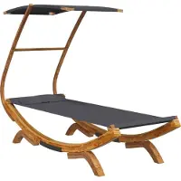 Syfax Loungebed met luifel 100x190x134 cm gebogen hout antracietkleur