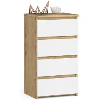 Akord Kommode CL4 met 4 Lades / Furniture Factory / Artisan Eik - Wit / 40x74x35 cm