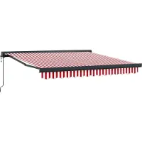 vidaXL Uitschuifbare luifel Rood en Wit 350 x 250 x 165 cm