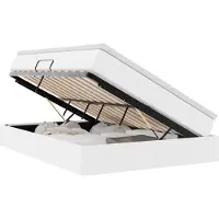 vidaXL Opslag bed met matras met matras Wit 140 x 200 cm Kunstleer