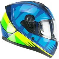 Ska-p Volledige helm 3MHG SPEEDER SPORT, blauw met fluorescerend geel, maat M