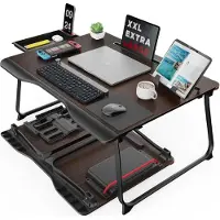 Sonstiges SAIJI Laptoptafel XXL, inklapbaar voor bed, met lade en handsteun - Zwart