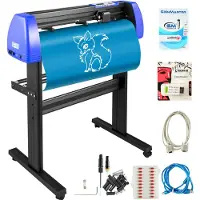 Vevor Snijplotter 870 mm Folieplotter Plotter Vinyl Snijplotter met Sign Master Plotter Foliesnijder Zwart en Blauw