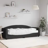 Prolenta Maison Exclusive - Dagbed met matras, zwart, 80x200 cm, stof