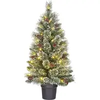 Black Box Trees Trees Vandans Kunstkerstboom in Pot - H90 x Ø48 cm - Groen Frosted