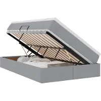 Syfax Opslag bed met matras Lichtgrijs 120 x 200 cm Polyester