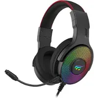 Havit H2028U Gaming-hoofdtelefoon met RGB-verlichting en microfoon, gaming-headset 7.1 USB, ruisonderdrukking, zwart