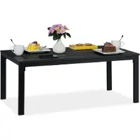 Relaxdays tuintafel rechthoek - lage buitentafel - metalen balkontafel - eettafel buiten