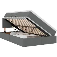 vidaXL Opbergbed met matras Donkergrijs 120 x 190 cm fluweel