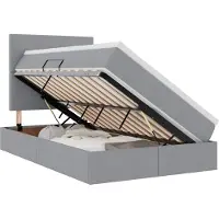 vidaXL LED opbergbed met matras Lichtgrijs 120 x 200 cm Stof