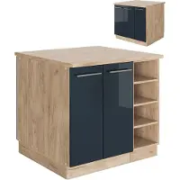 Vicco Fame-Line Keukeneiland – 90 cm zonder werkblad Donkerblauw hoogglans